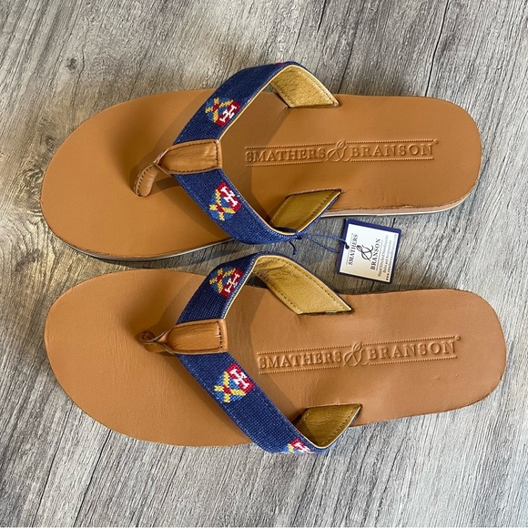 Smathers & Branson Hand Stitched Needlepoint Sandals 10 - Picture 2 of 13